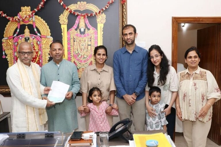 ट्राइडेंट ग्रुप के चेयरमैन एमेरिटस राजिंदर गुप्ता ने तिरुमाला तिरुपति देवस्थानम को 21 करोड़ रुपए किए दान